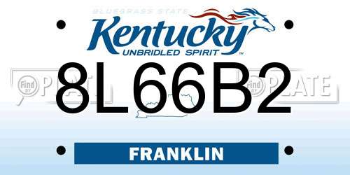 8L66B2 Kentucky License Plate