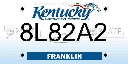 8L82A2 Kentucky License Plate