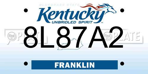 8L87A2 Kentucky License Plate