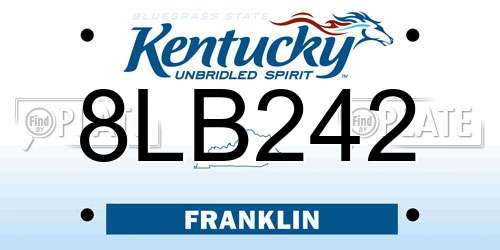 8LB242 Kentucky License Plate