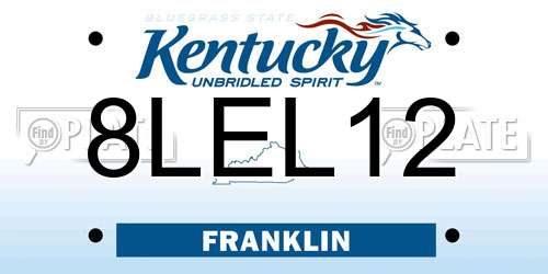 8LEL12 Kentucky License Plate
