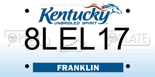 8LEL17 Kentucky License Plate