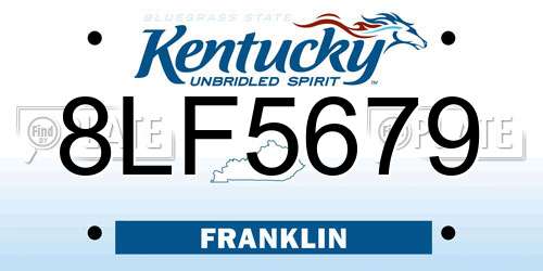 8LF5679 Kentucky License Plate