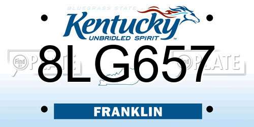 8LG657 Kentucky License Plate