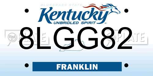 8LGG82 Kentucky License Plate