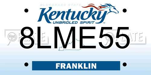 8LME55 Kentucky License Plate