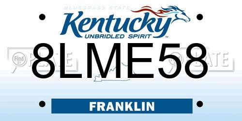 8LME58 Kentucky License Plate