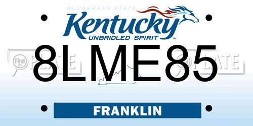 8LME85 Kentucky License Plate
