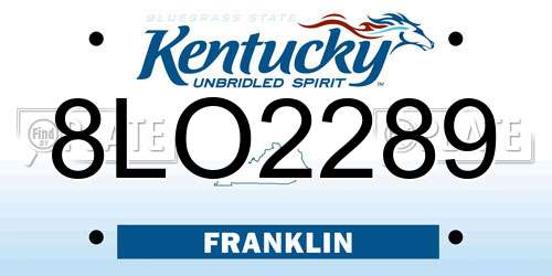 8LO2289 Kentucky License Plate