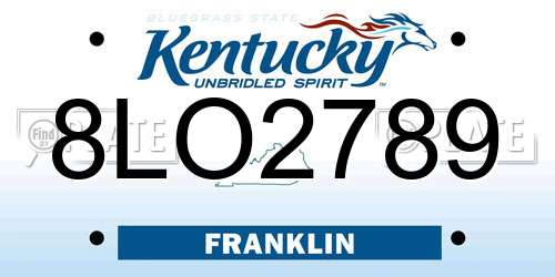 8LO2789 Kentucky License Plate