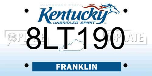 8LT190 Kentucky License Plate