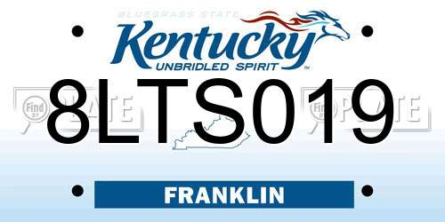 8LTS019 Kentucky License Plate