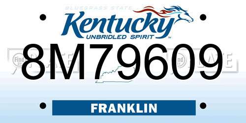 8M79609 Kentucky License Plate