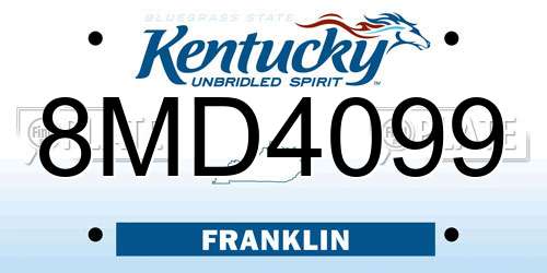 8MD4099 Kentucky License Plate