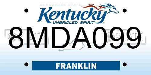 8MDA099 Kentucky License Plate
