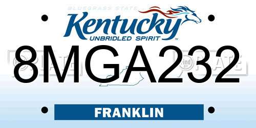 8MGA232 Kentucky License Plate