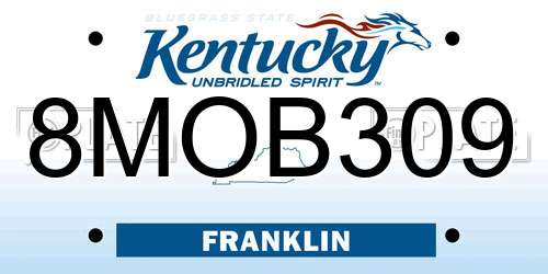 8MOB309 Kentucky License Plate