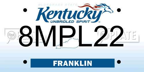 8MPL22 Kentucky License Plate