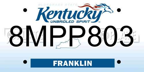 8MPP803 Kentucky License Plate