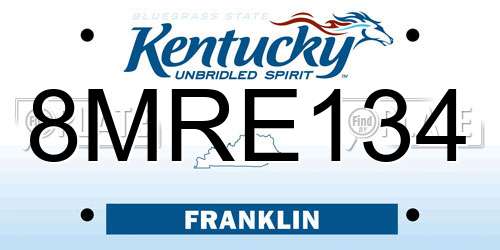 8MRE134 Kentucky License Plate