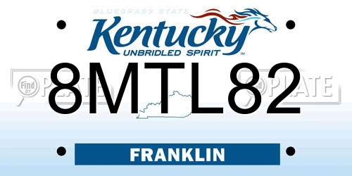 8MTL82 Kentucky License Plate
