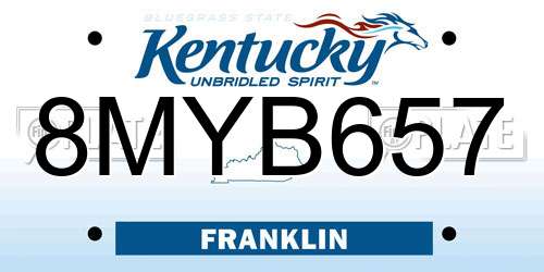 8MYB657 Kentucky License Plate