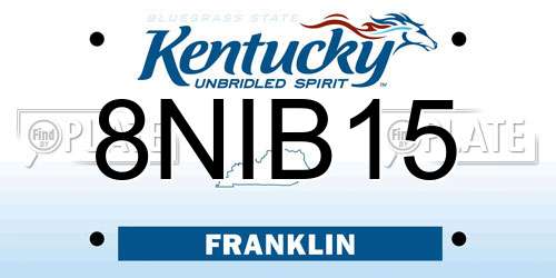 8NIB15 Kentucky License Plate