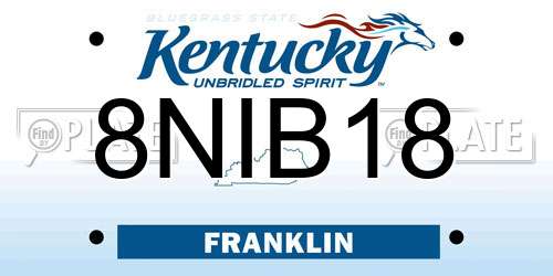 8NIB18 Kentucky License Plate
