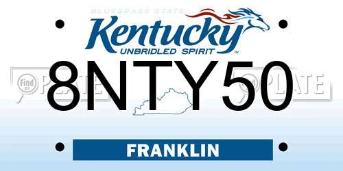 8NTY50 Kentucky License Plate