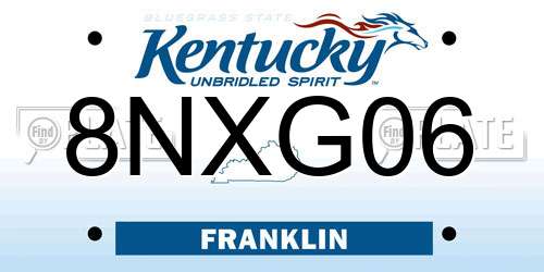 8NXG06 Kentucky License Plate