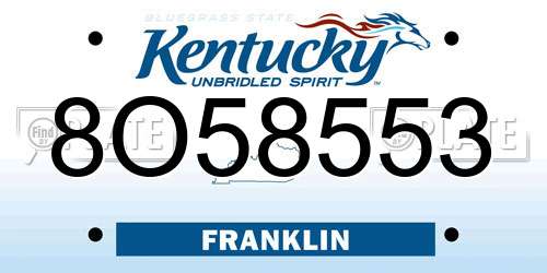 8O58553 Kentucky License Plate