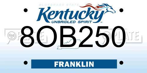 8OB250 Kentucky License Plate