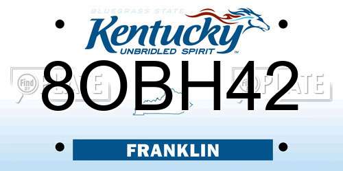 8OBH42 Kentucky License Plate