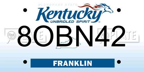8OBN42 Kentucky License Plate