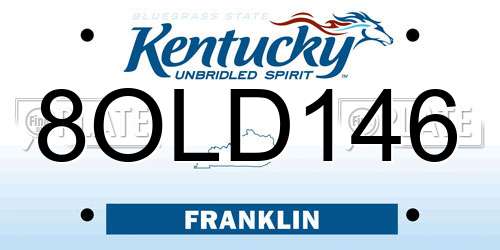 8OLD146 Kentucky License Plate