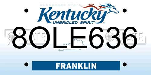 8OLE636 Kentucky License Plate