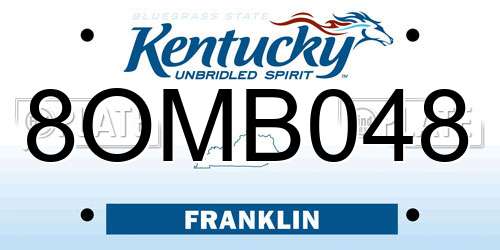 8OMB048 Kentucky License Plate