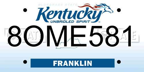 8OME581 Kentucky License Plate