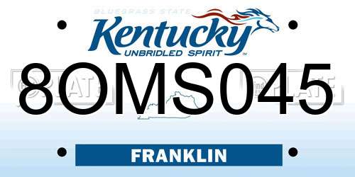 8OMS045 Kentucky License Plate