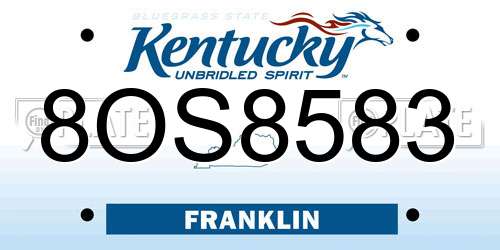 8OS8583 Kentucky License Plate
