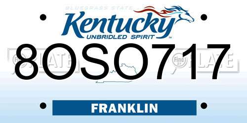 8OSO717 Kentucky License Plate