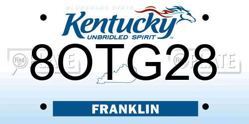 8OTG28 Kentucky License Plate