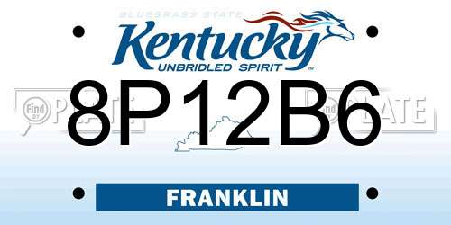 8P12B6 Kentucky License Plate