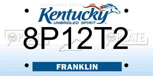 8P12T2 Kentucky License Plate