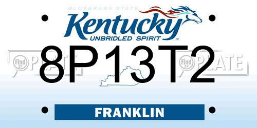8P13T2 Kentucky License Plate