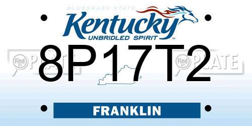 8P17T2 Kentucky License Plate
