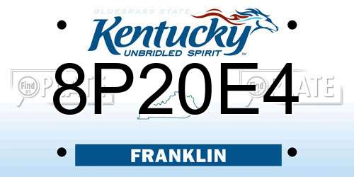 8P20E4 Kentucky License Plate