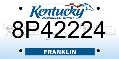 8P42224 Kentucky License Plate