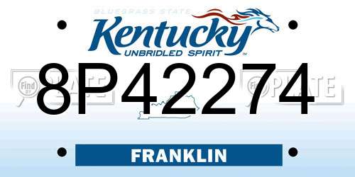 8P42274 Kentucky License Plate