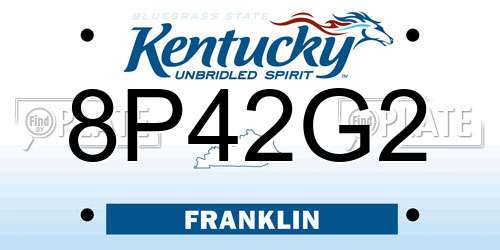 8P42G2 Kentucky License Plate